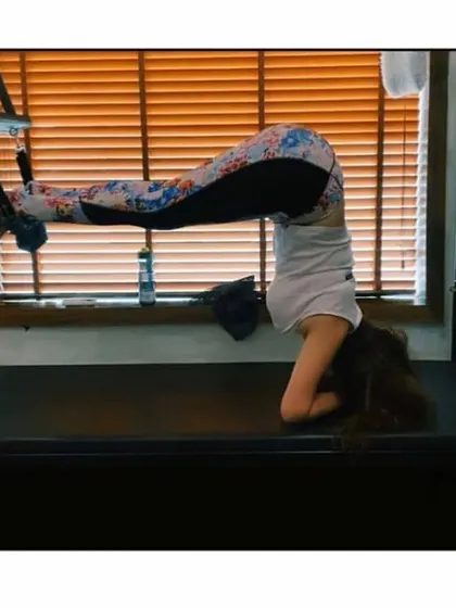 An inverted pike on the Cadillac is a powerful exercise for building core and upper body strength. We guide our clients through progressions to safely and effectively master movements like this.