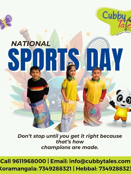 Champions are made by not stopping until you get it right. Our National Sports Day event encourages children to give their best and celebrates the spirit of sportsmanship.
