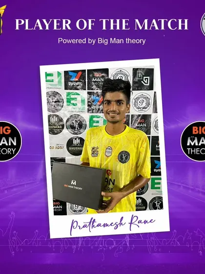 Prathamesh Rane, recognized as Player of the Match.