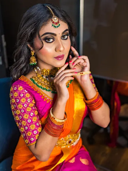 A duplicate of the direct gaze, reinforcing the power and beauty of this particular makeup style.
