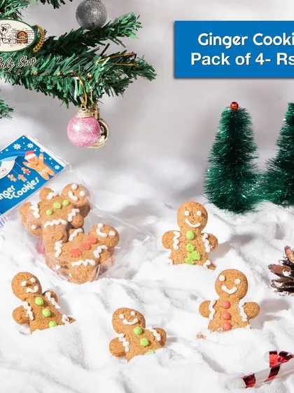A smaller pack of four Gingerbread Cookies, an ideal stocking stuffer or a small treat for colleagues and friends.