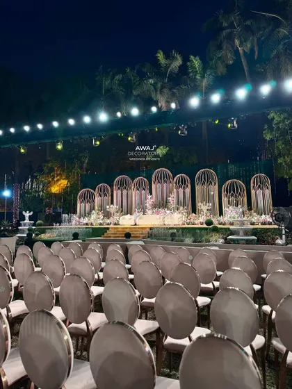 The view from the guest seating, showing the impressive scale of the stage and the thoughtful layout of the entire event space.