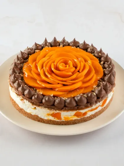 Another one of my experiments: the Mango Chocolate Caramel Cheesecake. The combination of mango, rich chocolate, and sweet caramel is truly a treat for the senses.