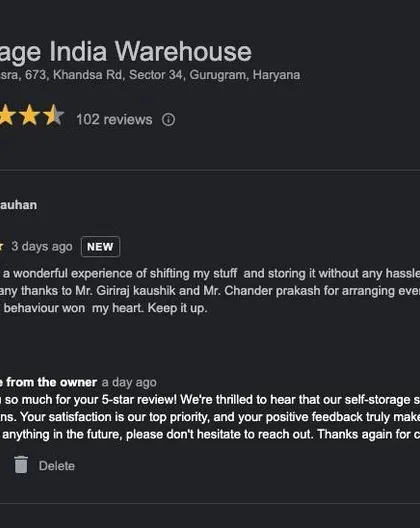 We are proud of the positive feedback we receive from our customers. This review highlights a client's wonderful and hassle-free experience, praising our team's polite and efficient service in arranging their storage.
