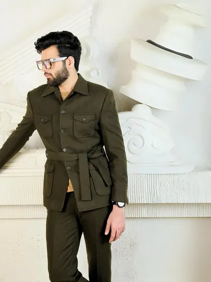 Olive green isn’t just a color, it’s a mood. This safari-style co-ord set is perfect for casual looks, with comfort that takes you seamlessly from day to night.
