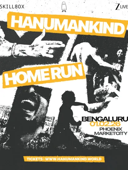 A stylized poster for the Hanumankind tour, emphasizing his role in shaping the culture.