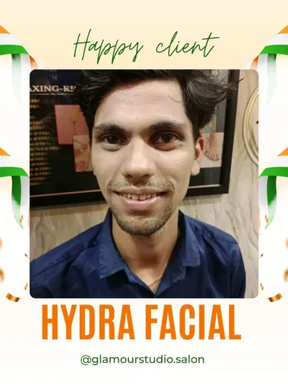 A repeat photo of a happy client, his smile is as bright as his skin after the Hydra Facial.