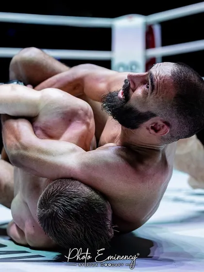 The intensity of the ground battle. Our fighter Sumit Bhyan working for a submission during his ONE Championship fight. We train our athletes to be dangerous in every position.