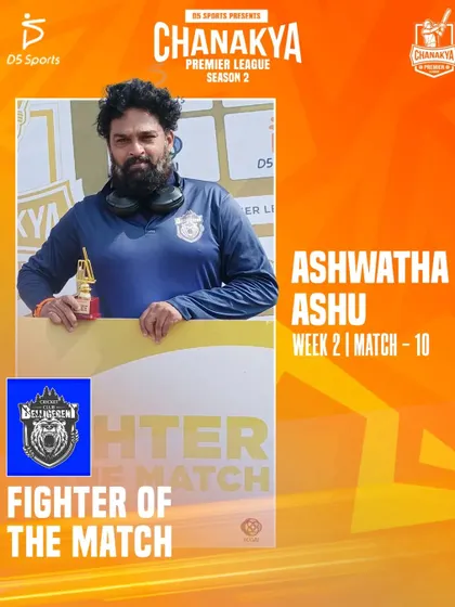Ashwatha Ashu, recognized as a Fighter of the Match for his tenacious play in Week 2.