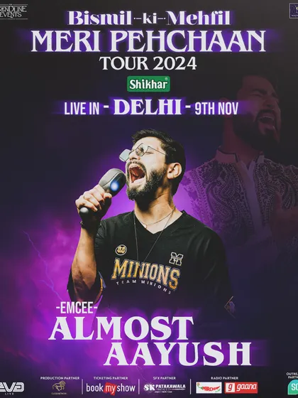 The official poster for the Bismil-ki-Mehfil tour in Delhi. It was an honor to be the official emcee for such a huge and unforgettable night.