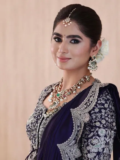 A final close-up of this stunning look, showing the perfect blend of traditional and modern.