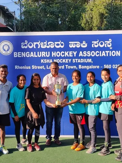 Well played, girls! Our women's team with their trophy at the Presidents Cup 5-A-Side Tournament. Their progress throughout the competition was outstanding.