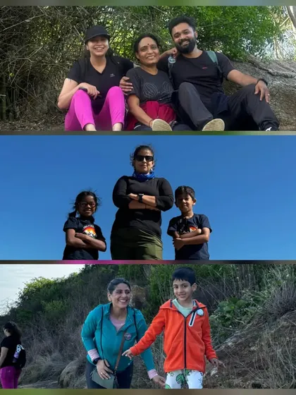A collage showcasing different families enjoying their time on our treks. We capture these precious moments of bonding and adventure for you to cherish.