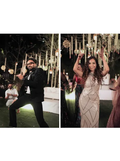 A diptych of the bride and groom letting loose on the dance floor at their reception. I always make sure to capture the fun and energy of the party.