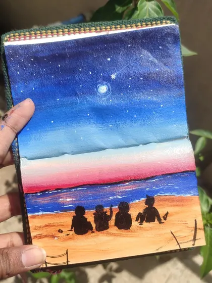 Another look at my sketchbook memory. This small gouache painting is a reminder that some of the most priceless moments are the quiet ones shared with friends.