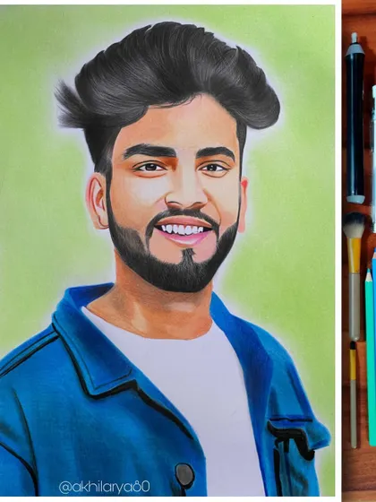 My drawing of the one and only Elvish Yadav. This colored pencil portrait was a tribute to his win, and I tried to capture his confident "Systumm" vibe.