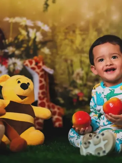 Enjoying a healthy snack with Winnie the Pooh. We love incorporating your child's favorite characters into our themes.