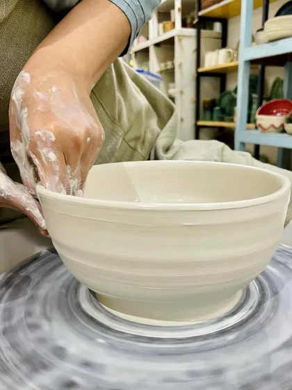 This is where the magic begins. There's nothing quite like the feeling of wet clay spinning on the wheel, ready to be shaped into something new. It’s a moment of pure focus and potential.