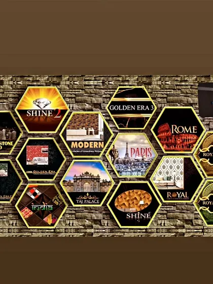 This collage showcases the covers of some of my most popular wallpaper catalogues. I offer a huge range of themes, from modern and rustic to royal and international, ensuring a design for every taste.