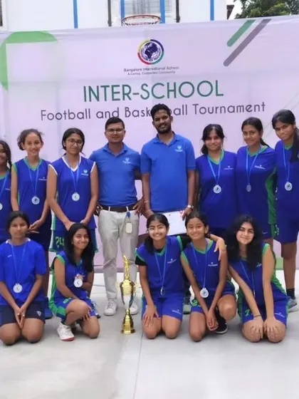 Our girls' team from Legacy School as runners-up at the Bengaluru International School tournament.