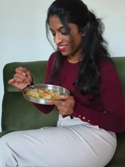 Welcome to my page! Here I am enjoying a balanced meal, which is what I advocate for. My approach is about making the right choices and creating sustainable habits, not about putting your body on the line for quick results.