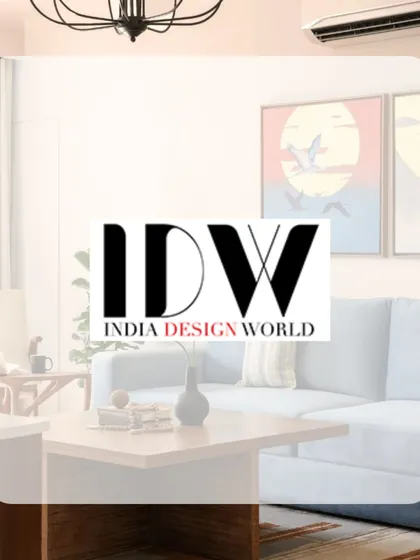 The logo for India Design World, a platform that beautifully showcased the story and details of the "House for One" project.