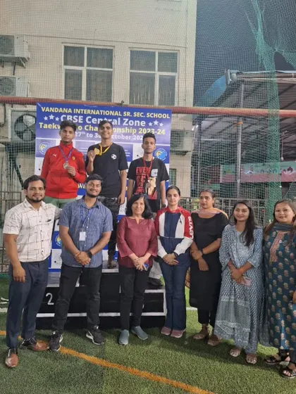 A proud moment for the team and coaches at the CBSE Central Zone Championship awards ceremony.
