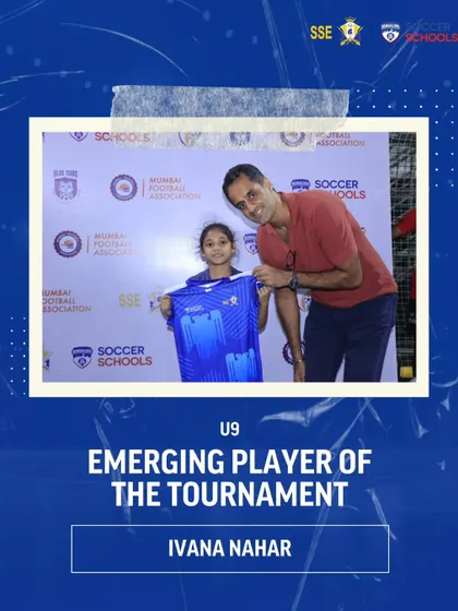 Celebrating our future stars. Ivana Nahar from our U9 squad is recognized as the 'Emerging Player of the Tournament' at the SSE BFC Champions League.