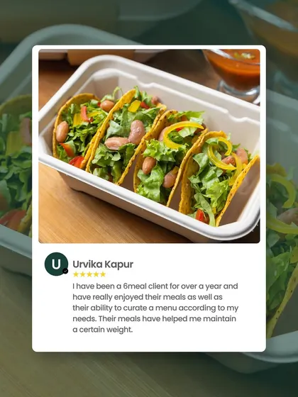 "Their meals have helped me maintain a certain weight." We love hearing from long-term clients like Urvika. Our goal is to support your health journey, whether it's for weight loss, maintenance, or clean eating.