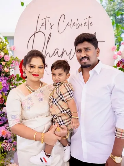 A heartwarming family photo from Dhanvith's party.