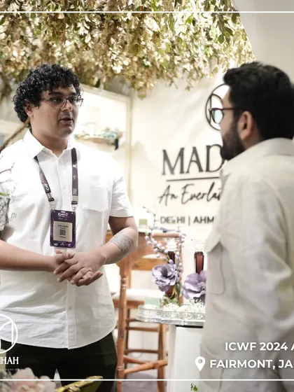 In conversation with a visitor at my ICWF 2024 booth in Jaipur. I believe in a personal, consultative approach to help clients find the perfect gifting solution.