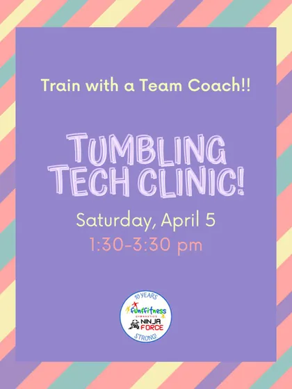 Want to train with a team coach? Our Tumbling Tech Clinic is a special opportunity for recreational students to learn from our award-winning competitive team coaches.