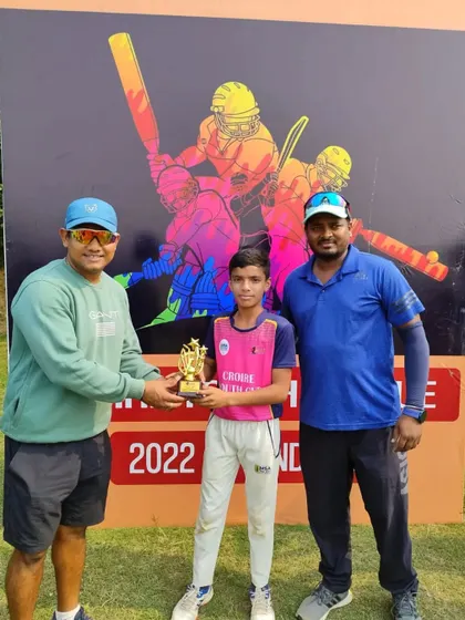 Aarav Chawla, Performer of the Match for his gritty 67 runs.