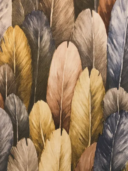 Another detail shot of the feather wallpaper.