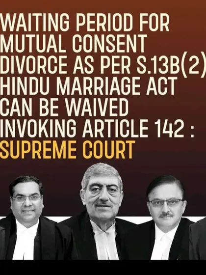 The Supreme Court has provided a significant update regarding the waiting period for mutual consent divorce. I stay current with such landmark judgments to ensure my clients' cases are handled efficiently, potentially fast-tracking the process where the law allows.