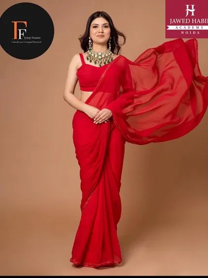 A dynamic shot from the fashion shoot, demonstrating our students' ability to create looks suitable for editorial and commercial work.