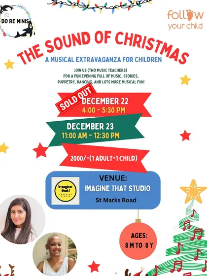 Our first "Sound of Christmas" event sold out so fast. This musical extravaganza is a fun evening for children with two music teachers, puppetry, dancing, and lots of festive joy.