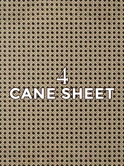 Cane sheet is our fourth trending material. This natural, woven material adds warmth, texture, and a touch of bohemian charm to furniture and cabinet fronts.