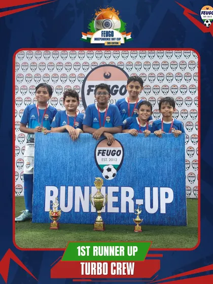The 'Turbo Crew', who secured the 1st Runner-Up spot in the U-11 Independence Day tournament.