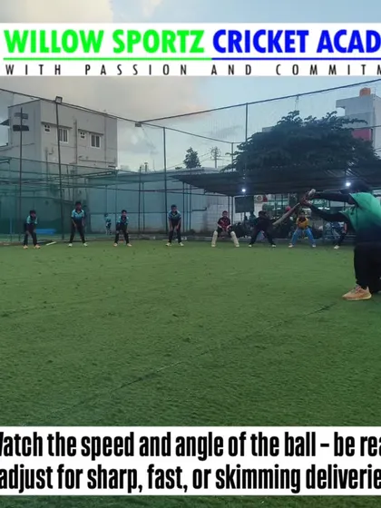 A key point in fielding: watch the speed and angle of the ball. We teach our players to be ready to adjust for sharp or skimming deliveries.