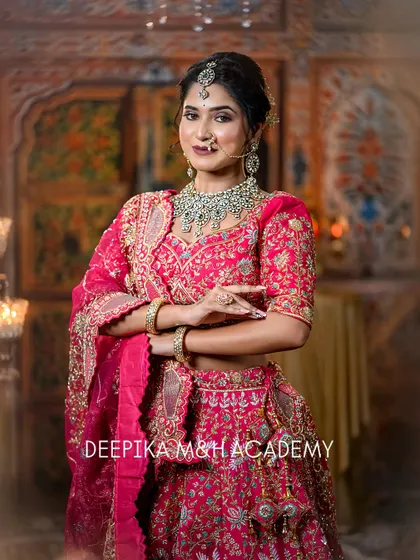 A portrait of the model looking radiant.