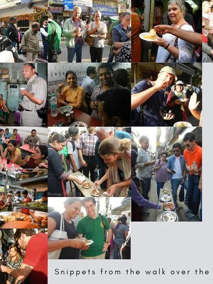 A collage capturing the spirit of my Old Delhi walks, where history is a feast for all senses. Here, you see participants trying out local delicacies amidst our exploration of Shahjahanabad's historic lanes. These culinary stops are an integral part of understanding the living culture of the city.