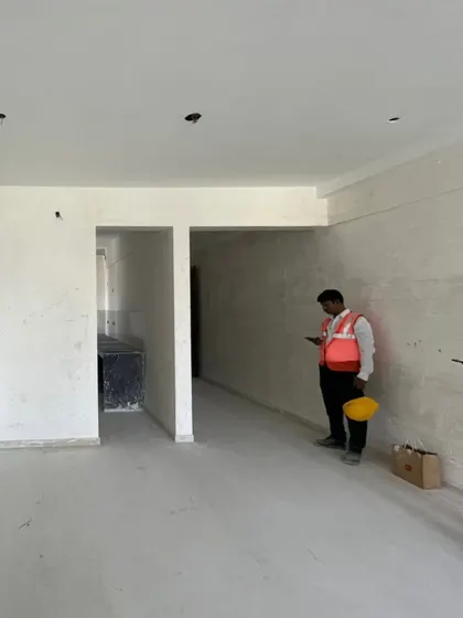 Another view of the site before work began. Seeing the empty, undeveloped space helps to appreciate the scale of the transformation and the detailed planning required to turn it into a fully furnished, tranquil home.