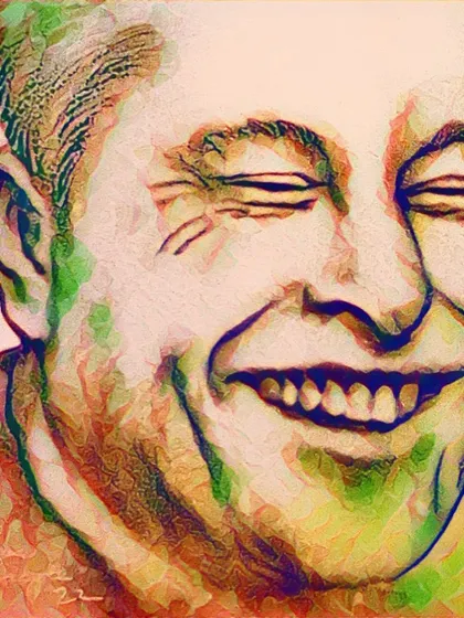 A colorful digital interpretation of my sand portrait of Elon Musk. This piece experiments with a psychedelic color palette to convey a sense of constant innovation.
