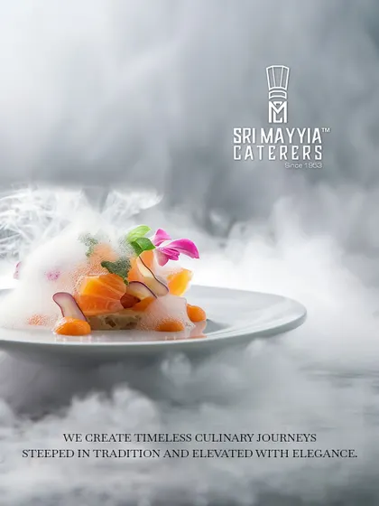 We create timeless culinary journeys, steeped in tradition and elevated with elegance. This image captures the artistry and drama of our food presentation.