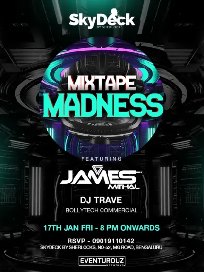 This "Mixtape Madness" event at Skydeck by Sherlocks was a night dedicated to Bollytech and commercial hits at a classy rooftop venue.