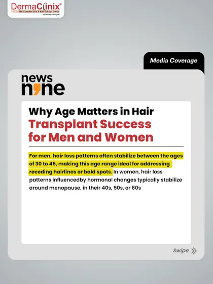 This graphic explains why age matters for both men and women. A stable hair loss pattern is key to achieving a long lasting, natural result without the need for future procedures.