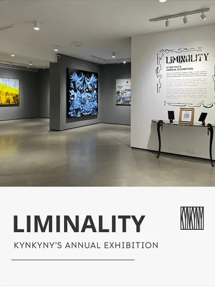 A view of our "Liminality" exhibition at the gallery. We believe the physical space is essential to the experience of art, allowing for a quiet dialogue between the artwork, the space, and the viewer.