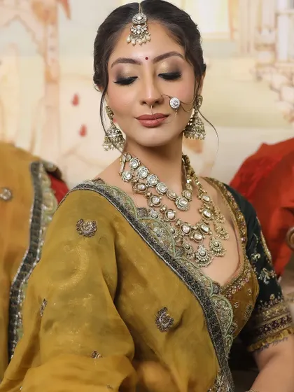Another beautiful shot of this bride, her eyes closed to show off the stunning eyeshadow work.