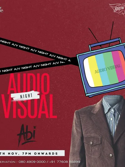 This poster advertises an 'Audio Visual Night' at a popular Bangalore lounge, showcasing my expertise as a VDJ.